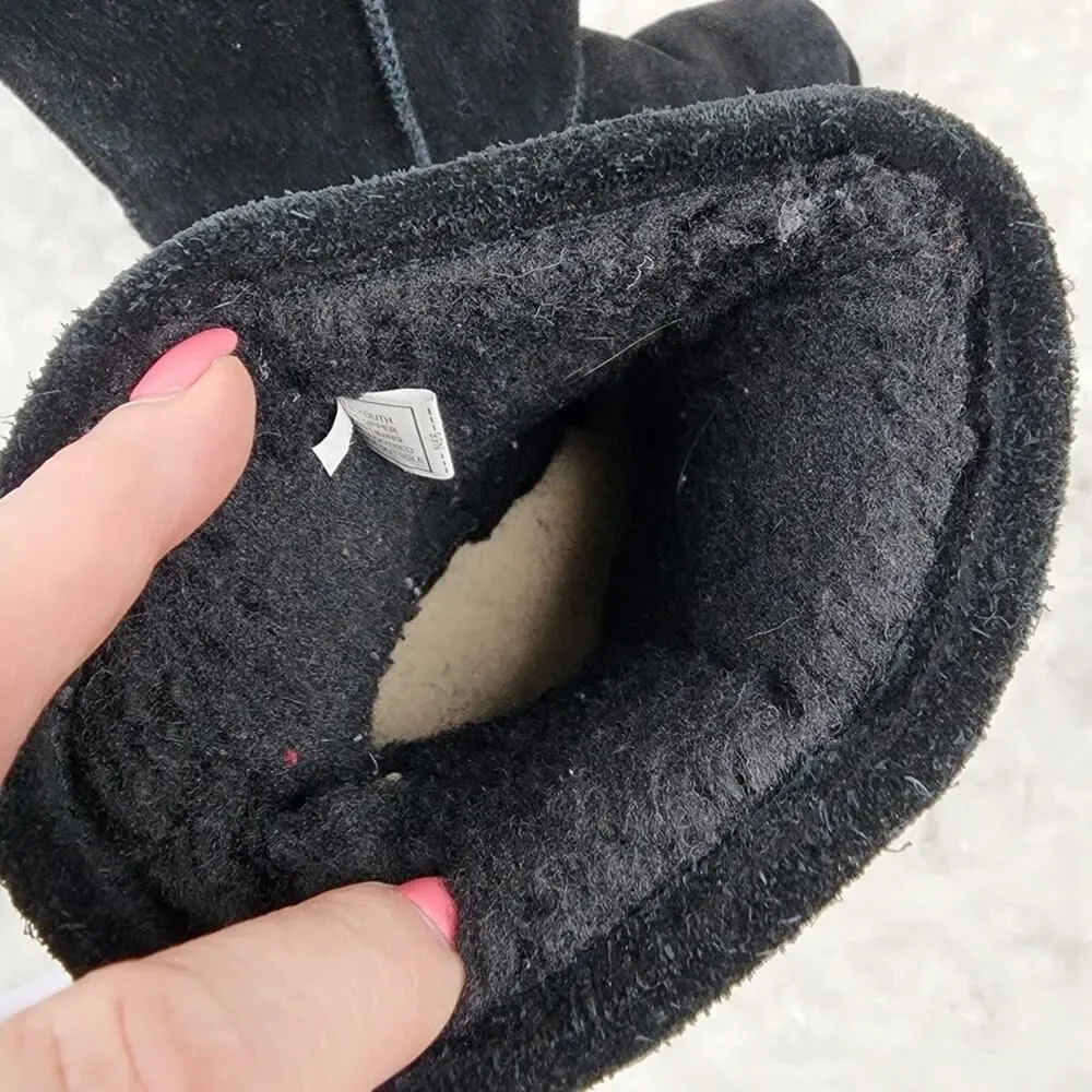 BearPaw Elle Cowhide Boots Black Size 4